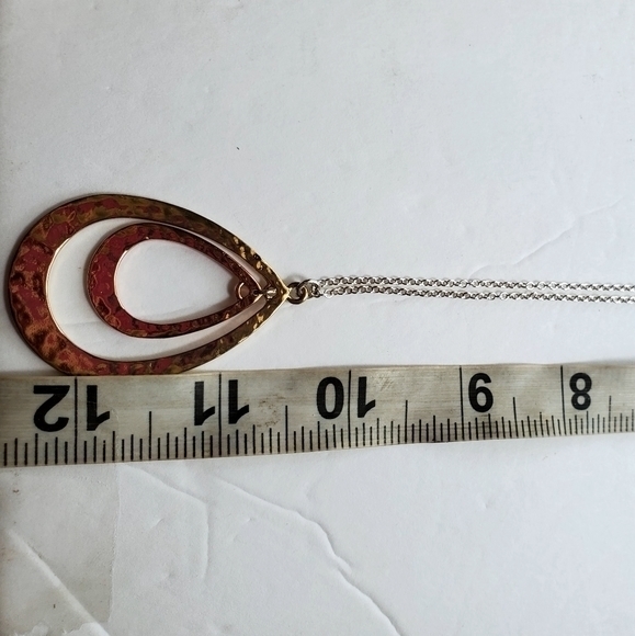 Women's Hammered Faux‎ Copper & Gold  Colors Chain Necklace Jewelry NWOT - Picture 6 of 9